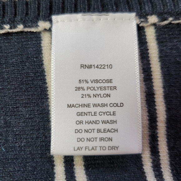 Mer Sea Anywhere Tunic Open Sides Navy Blue Stripes Women's Small/Medium - Picture 8 of 10